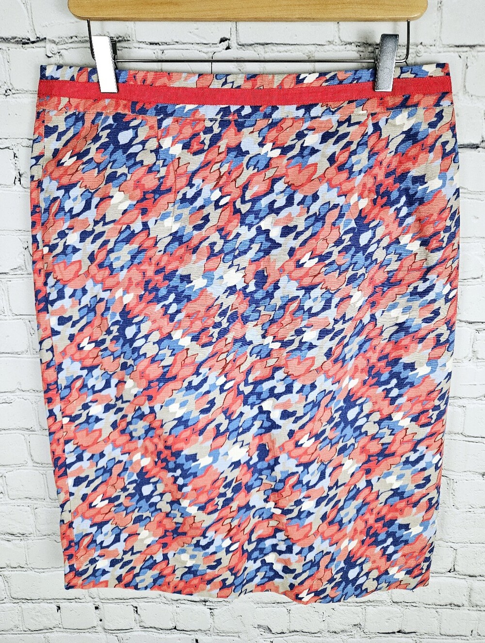 BODEN | abstract pattern lined pencil skirt